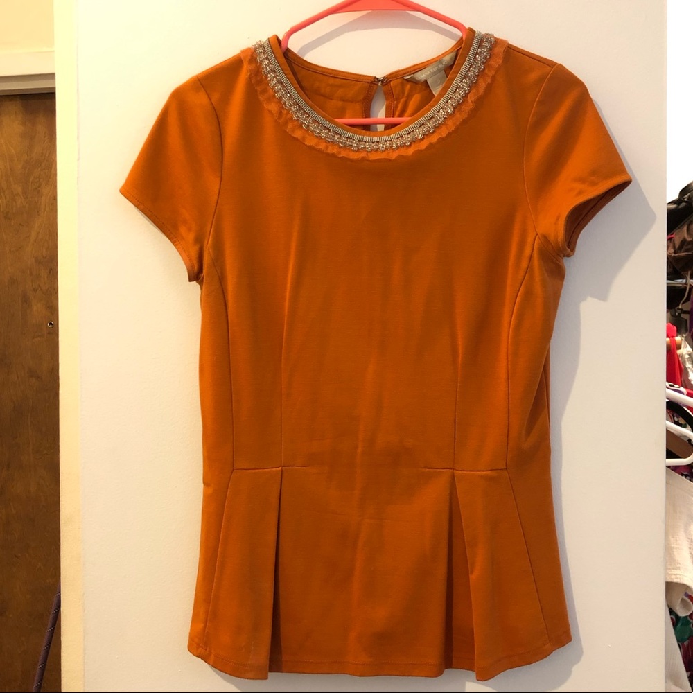 Banana Republic Beaded Peplum Top